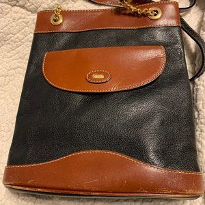 Bally Bucket Vintage Pebbled Trim Black/Brown Bag